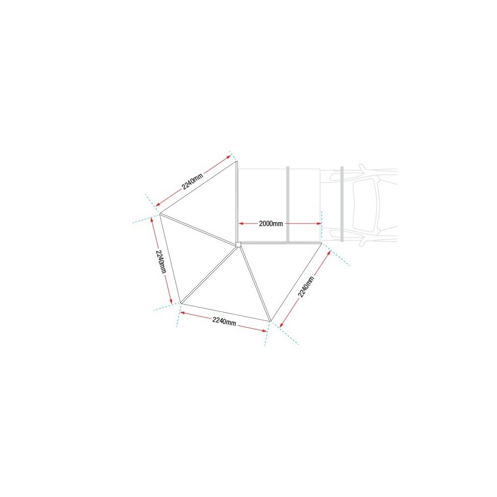 AUVENT 270° IRONMAN AUTO PORTANT AVEC LEDS chez sifa 4x4.com