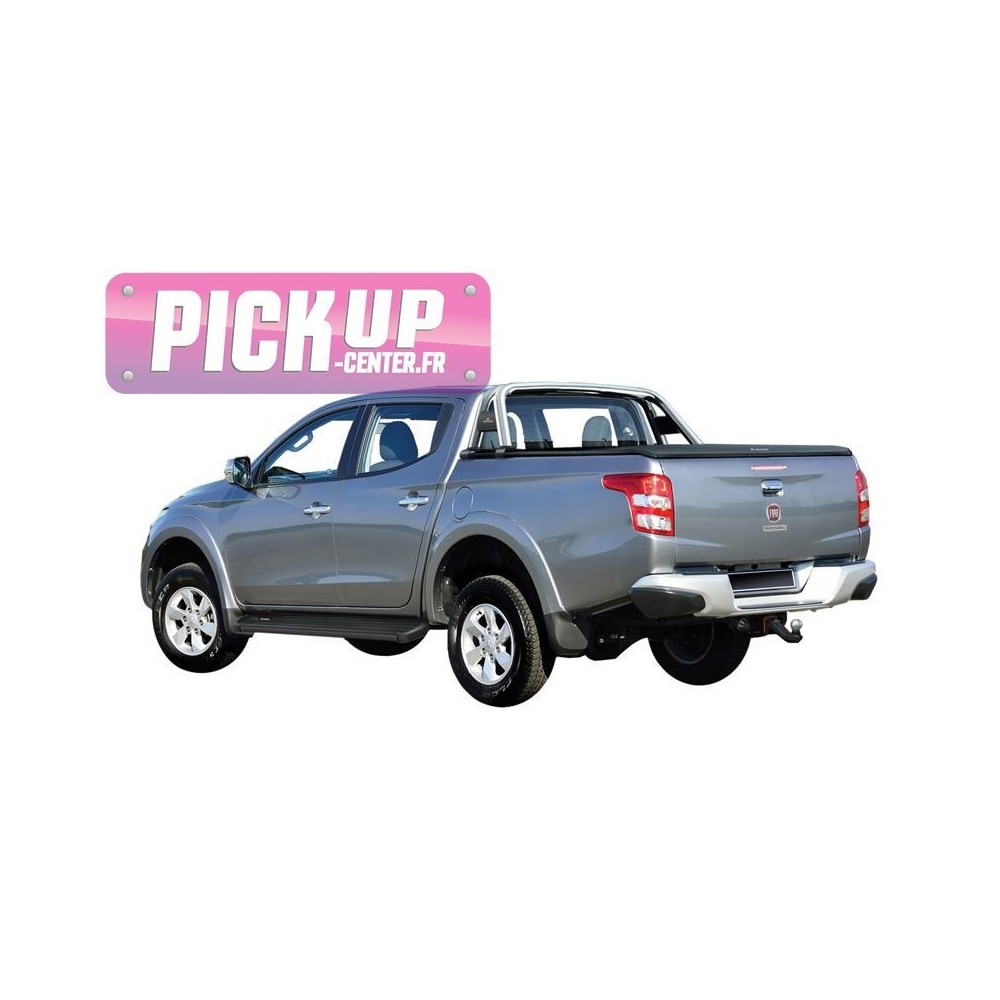 BACHE PLATE NOIRE MITSUBISHI L200 2016+ / FIAT FULLBACK 2016+ DOUBLE CABINE