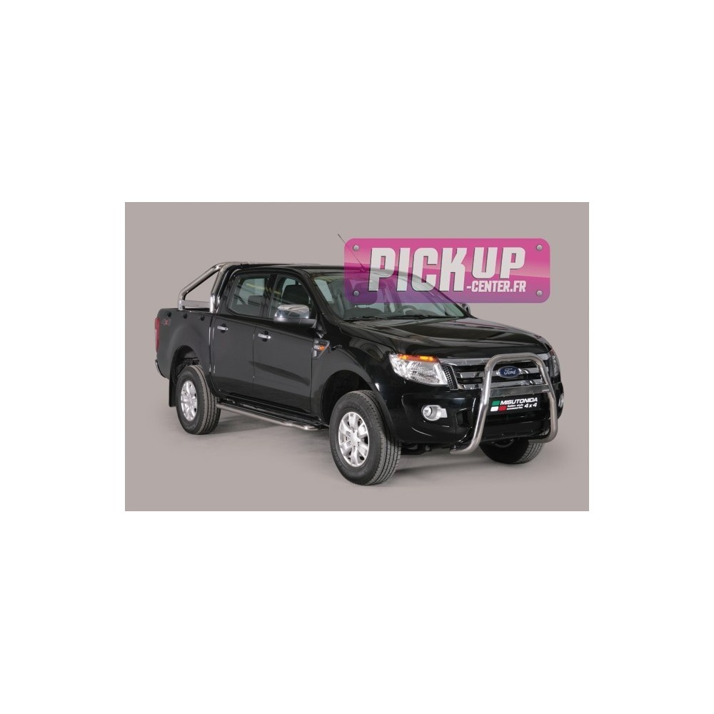 Marche-Pied Inox Ø50 Ford Ranger 2012+ Double Cab Thermolaque Noir