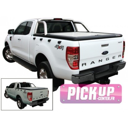 Tonneau Cover Aluminium Ford Ranger Double Cab 2012+ Compatible Roll Bar D'origine