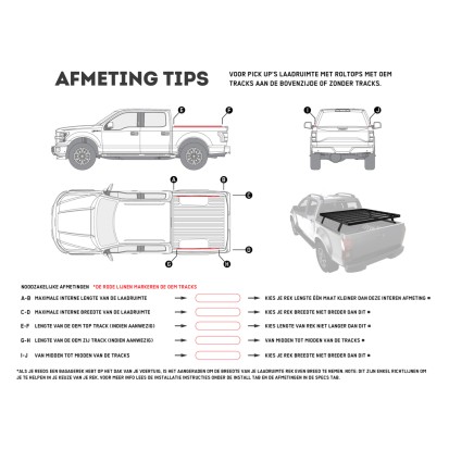 Kit de galerie Slimline II pour une benne de Pick-Up / 1255mm(l) x 1358mm(L) - de Front Runner