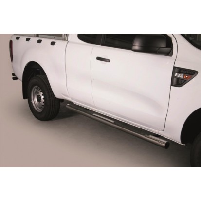 Tubes Marche Pieds Inox Ø76 Ford Ranger 2012+ Super Cab - MISUTONIDA