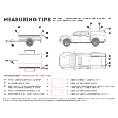 Kit de galerie Slimline II pour une remorque ou un hard top de Pick-Up avec rails d'origine/ Haut / 1345mm (l) X 2166...