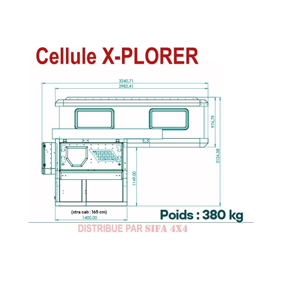 Camper x - cellule voyage pickup  sifa 4x4 ! POIDS 350 KG